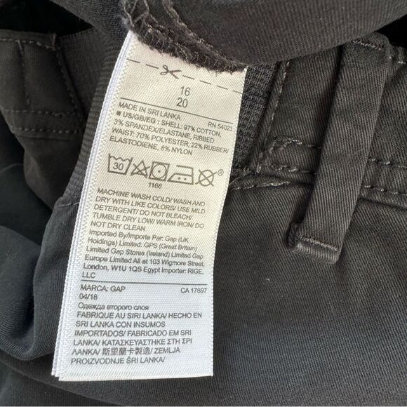 NWT Gap Maternity Best Girlfriend Inset Panel Black Khaki Pants Size 16 - Picture 9 of 10